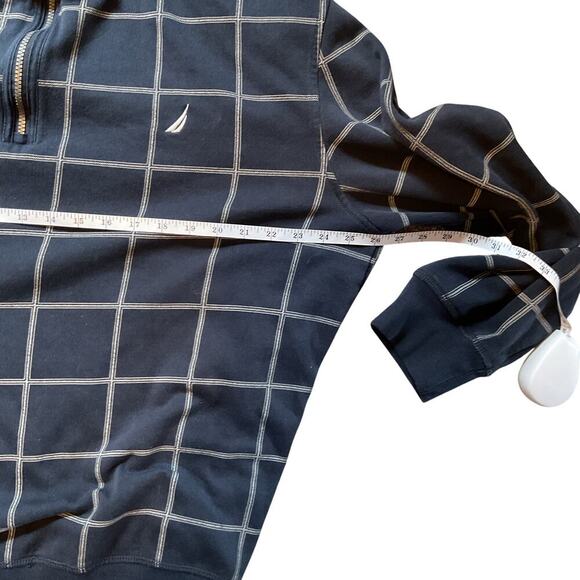 Nautica Men’s Quarter Zip Pullover. Blue with White Stripes. Size XXL - Picture 4 of 7